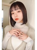 シースルーバングボブ