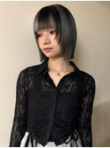 ブロックカラー/レイヤーカット/顔まわりカット/グレーカラー