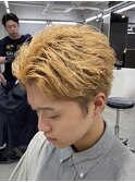 熊本メンズカラー ハイトーン 短髪 MEN'S HAIR アップバング