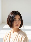 ワンレンボブショート/ボブ/白髪染め/白髪ぼかし/川越