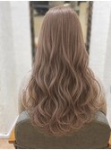 【Elme　野呂】透明感ミルクティーベージュ×ゆる巻きロング