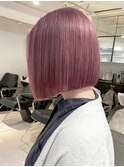 ピンクボブ_チェリーブラウンフェミニンロング_ba362951