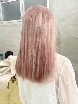 ソーコ 渋谷(SOCO) ペールピンクコーラルピンクブリーチカラーダブルカラー髪質改善