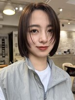 ミンクス ギンザ セントラル(MINX ginza central) ぷつっショート顔まわりレイヤーグレージュカラーデザインカラー