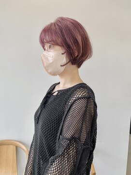 ヘアー アイス 御器所本店(HAIR ICI) 透明感カラー★ダブルカラーブリーチピンクブラウン