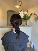 ロープ編みでつくる下ろし編み