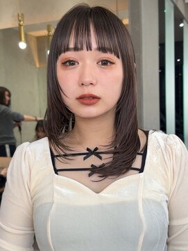 ロンドワン 三宮元町(Lond one) レイヤーカット/韓国風ヘア/ダークグレー/ブルーブラック/韓国