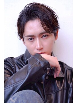 ハバナ 渋谷(HAVANA) メンズ波巻きセンターパート韓国風黒髪ツーブロックマッシュ