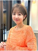ハイライトカラー ピンクベージュ ウェーブカール ボブルフ 浦和