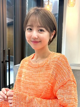 ミィ 浦和(mee) ハイライトカラー ピンクベージュ ウェーブカール ボブルフ 浦和