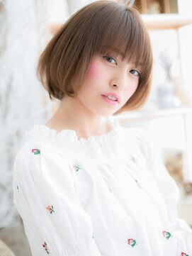 モッズヘア 越谷(mod's hair) アッシュブラウン斜めバング韓国風ミニボブh4越谷20代30代40代