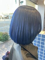 ケアリー 越谷レイクタウン(Carelly)&nbsp;ブリーチデザイン/ブルーカラー/レイヤースタイル/艶カラー