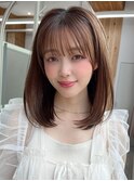 イメチェン/シースルー前髪/ハッシュカット/ウォームベージュ