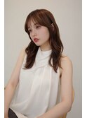 顔周りレイヤーカットくびれヘアミルクティーベージュカラー韓国