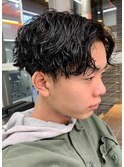 フェザーパーマサーフカール刈り上げセンターパート