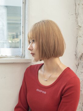 ヘアアンドリラクゼーション シャッセ(Hair&Relaxation SASE) 切りっぱなしハイトーンボブ