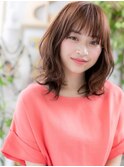 大人かわいいくせ毛風ロブピンクラベンダー大宮20代30代40代a!