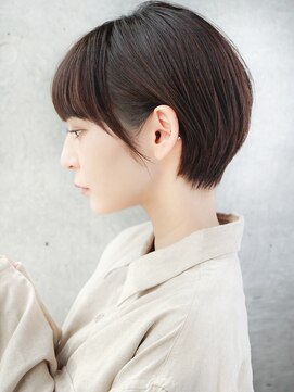 エインアンリー 表参道(AIN.ANLY.) 大人可愛い前髪あり耳掛けショートボブ20代30代40代 川原大地