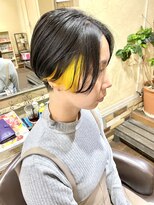 サムブリッジ(SOMEBRIDGE)&nbsp;サイドインナーカラー x 檸檬カラー x ハンサムショート （SBL）