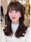 （韓国ヘア/くびれヘア/ロングヘア/前髪/サイドバング/小顔）