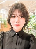 大人可愛い20代30代40代小顔ウルフレイヤーボブ丸みショートボブ