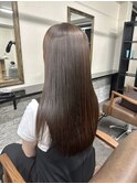 【縮毛矯正＋カラー】ツヤ感ストレート＋根元染め