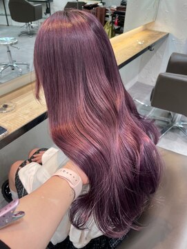 ベレーザ 渋谷(BELEZA) 6862ラベンダーパープルハイトーンカラーオンブレレイヤーロング