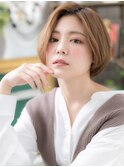 小顔前下がりボブ外国人風キャラメルベージュc5上尾20代30代40代