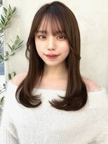 ミラリー トウキョウ(Mirareee Tokyo)&nbsp;20代30代40代◎前髪パーマグレーベージュレイヤーロング黒髪