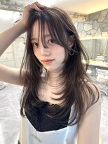 サイン 表参道(SIGN)&nbsp;韓国ヘアグレージュカラーブリーチ無し髪質改善イヤリングカラー