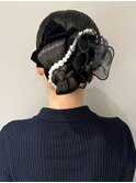 フェミニンロングウェーブミディアム着物ヘア成人式卒業式/三鷹