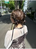 ヘアアレンジ/お団子ヘアアレンジ/結婚式ヘアアレンジ