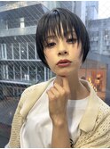 NUDE10代20代30代40代黒髪風 顔周りレイヤー 大人ショートボブ