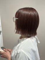 パプス ド コワフュール 川西能勢口店(Pap's de coiffeur)&nbsp;ぱつっとボブ × オレンジ