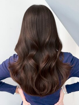 顔周りレイヤーロング韓国ヘアココアベージュ_ba570801