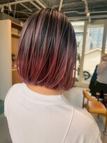 エルム 府中(yelm) 【チェリーレッド×バレイヤージュ】#ケアブリーチ#ダブルカラー