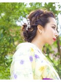 上品編み込みアップスタイル☆