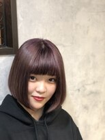 クシュ 所沢東口店(kusyu...)&nbsp;カーキグレージュマッシュショートボブフェザーバングヘナ(所沢)