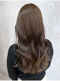 オリーブブラウン艶ロング_ハッシュカットフルバング_ba442821