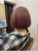 春色カラーのボブ