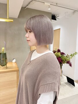 ローレン(LOREN) ミルクティーベージュぷつっとボブケアブリーチ 梅田