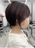 ハイライトバレイヤージュダブルカラーショートカット30代40代