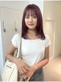20代30代40代　ピンクバイオレット/レイヤーカット/くびれヘア