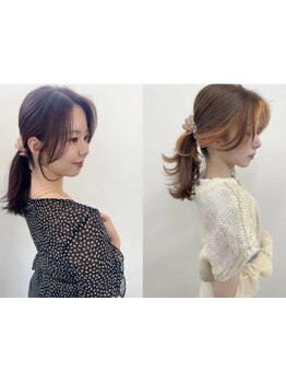 顔回りのレイヤーで簡単イメチェン☆アレンジの幅が広がり、結んだ時にも可愛く雰囲気のあるオシャレ感に♪