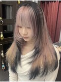 ホワイトピンク/デザインカラー/エンドカラー【錦糸町北口】hina