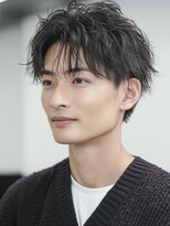 カットもパーマもイケメンパラダイス Men's天王寺 【清潔感×好印象】黒髪ニュアンスマッシュショート