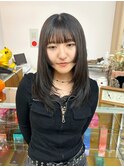 サラサラ髪質改善ケアカラーロング黒髪姫カットレイヤー
