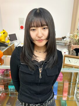 エルム 府中(yelm) サラサラ髪質改善ケアカラーロング黒髪姫カットレイヤー