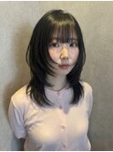 福井レイヤーハッシュカット顔周り韓国ヘア艶髪髪質改善前髪
