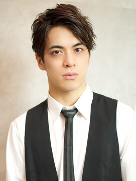 ベックメンズヘアサロン(BEKKU Men's hair salon) アップバングでキマるニュアンスパーマ七三束感ショート！